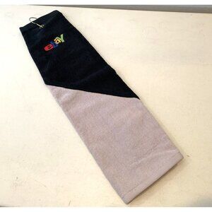 Embroidered eBayana Logo Golf Towel Black Gray w/Grommet and Hook Gift